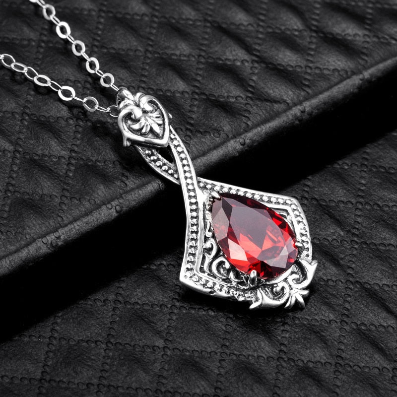 925 Silver Pendant Vintage Gemstone Pendant Necklace