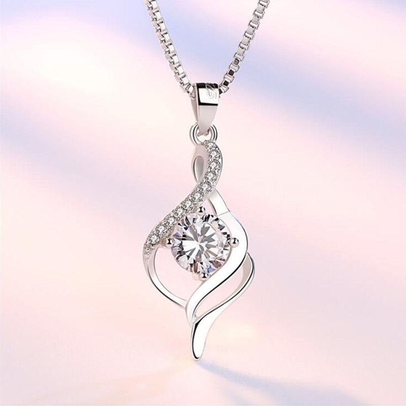 crystal zircon pendant necklace