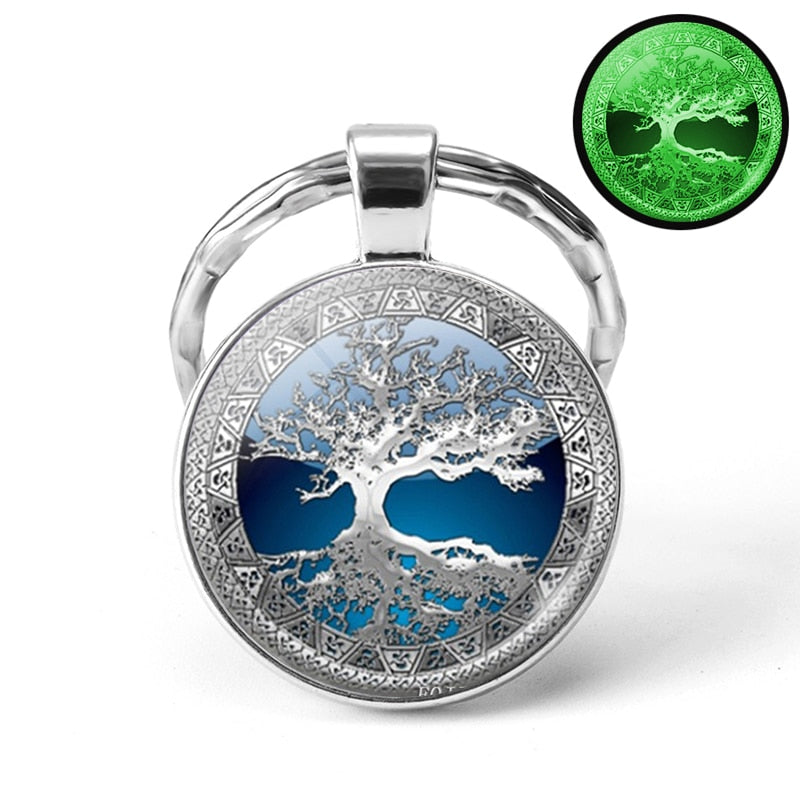 Glow In The Dark Tree Art KeyChain