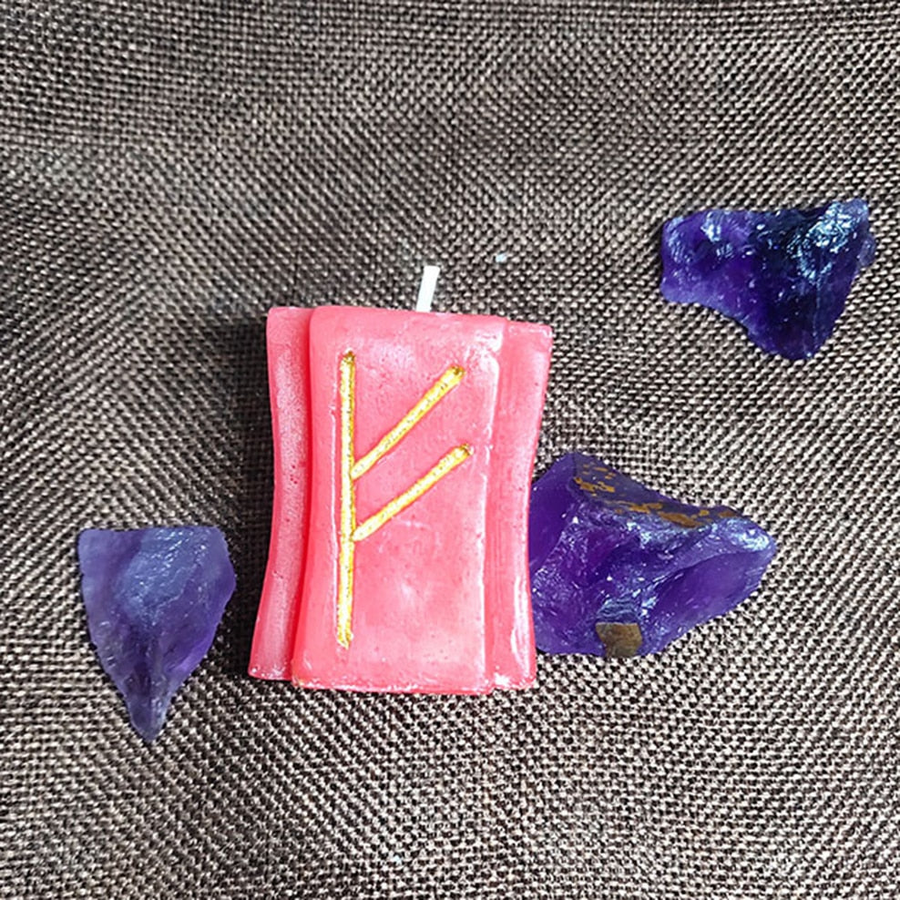 Western horoscope magic ritual candle Runes Enhance energy Herbal suction gold candles Wish Transit Candle for religious prayer