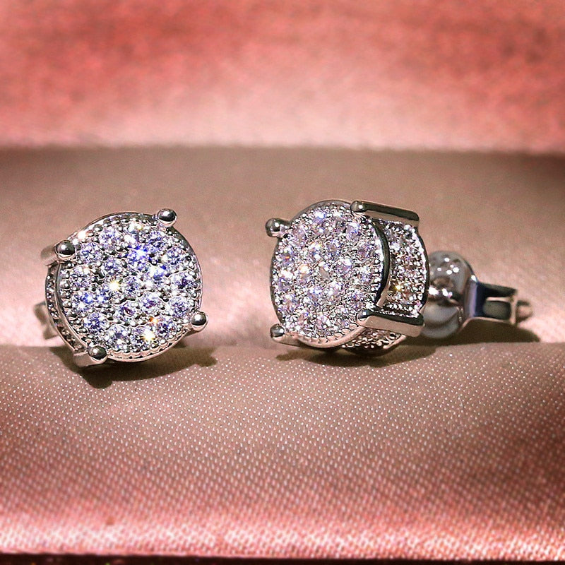 Luxury Full Crystal Round Earrings