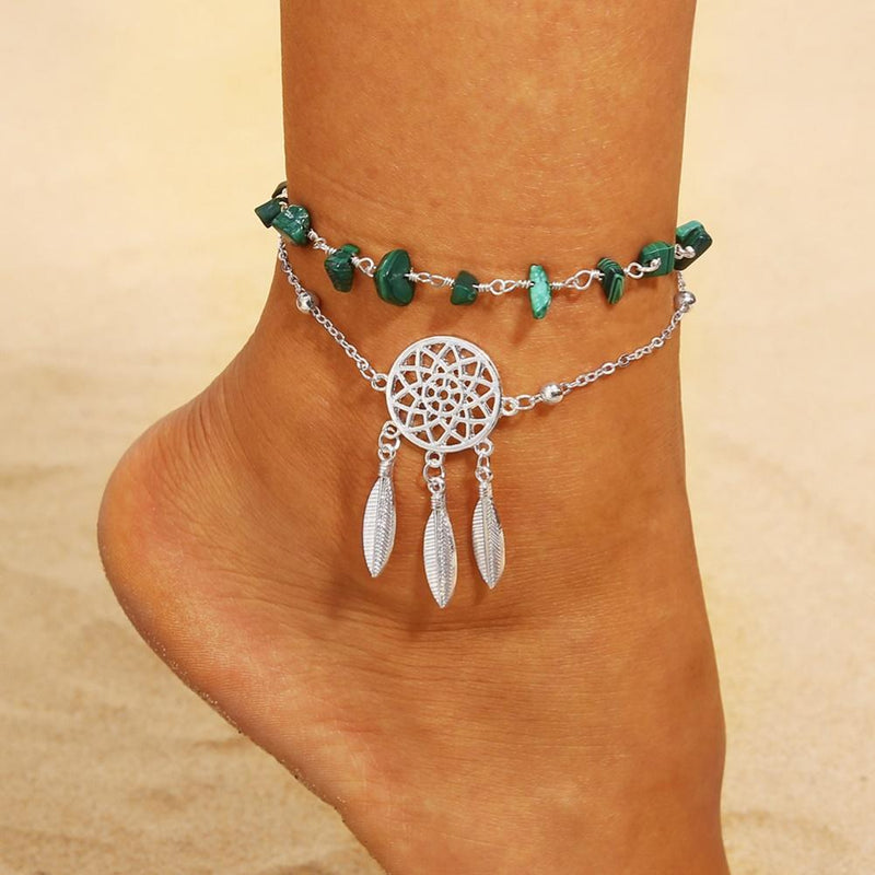 Faux Beaded Foot Chain Anklet