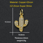 CZ Charms Cactus Necklace Pendant Accessories