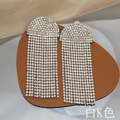 Exaggerated Crystal Geometric Flower Stud Earrings