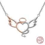 925 Sterling Silver Wing of Angel Necklace