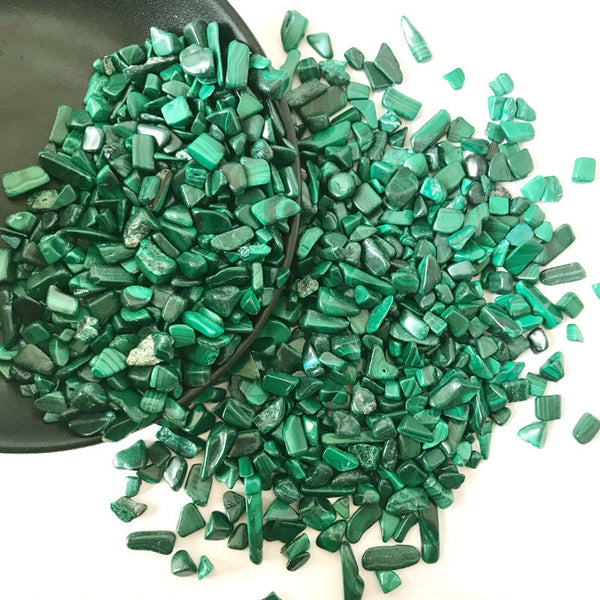 Malachite Crystal Gravel Mineral Crystal Chip Beads Home or Fountain Decor Tumbled Stone