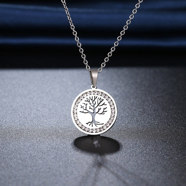 316L stainless steel Life Tree NEW Crystal Rhinestone Necklaces
