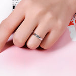 Luxury Female Small Round Stone Ring