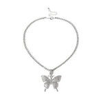 Statement Butterfly Tennis Chain Necklace