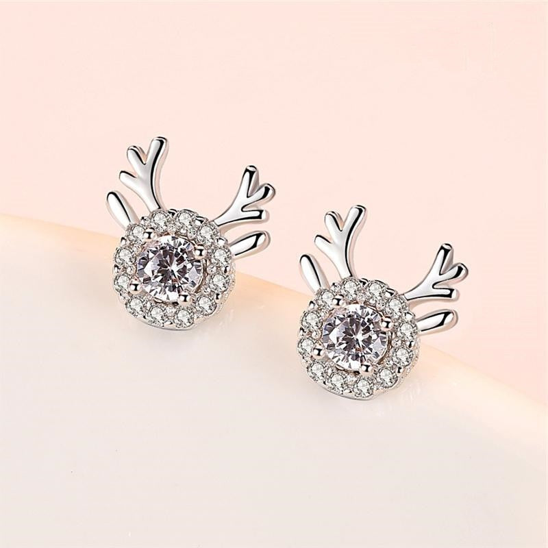 Crystal Deer Stud Earrings