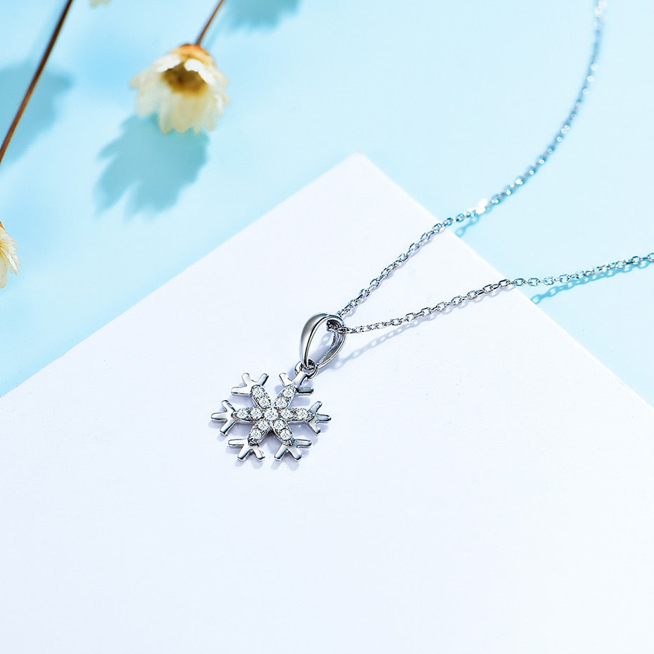 Diamond Gemstone snowflake Pendants For Women