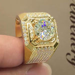 Gold 2.0 Carat White Crystal CZ Ring