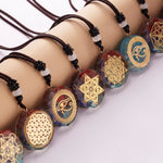 Geometric Pattern Chakras Orgonite Natural Stone Pendant
