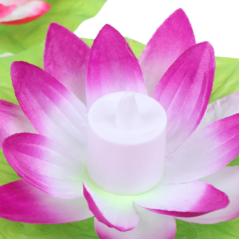 LED Artificial Lotus Colorful Changed Floating Flower Lamps