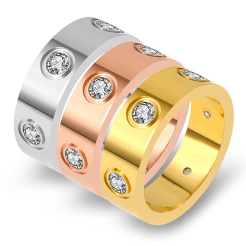 Trendy Rose Gold Color Love Ring