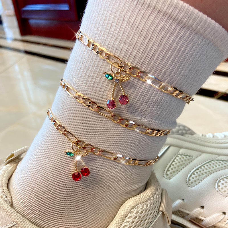 Crystal Cherry Anklet
