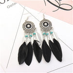 Feather Style Ethnic Boho Big Dangle Earring