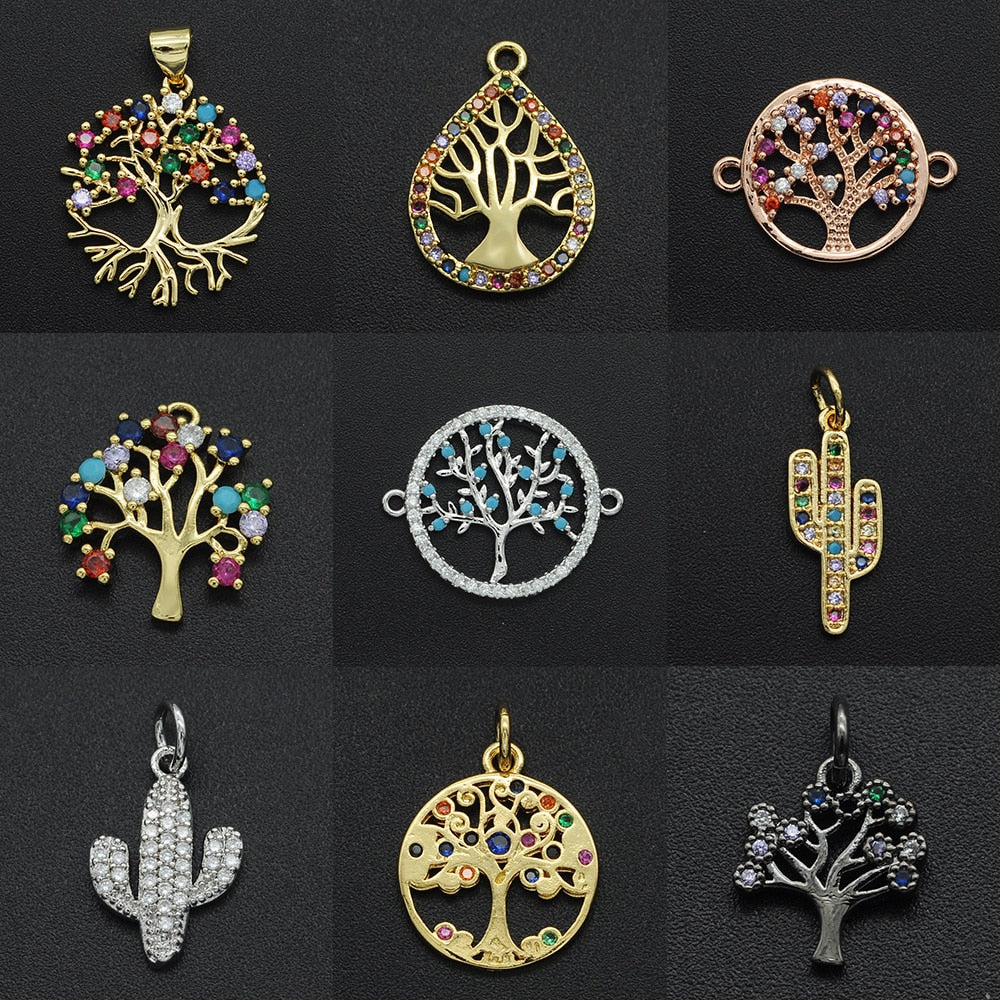 CZ Charms Cactus Necklace Pendant