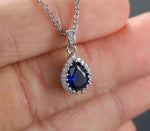 Multicolor Crystal Water Drop Stone Pendant Green Red Blue Zircon Necklaces
