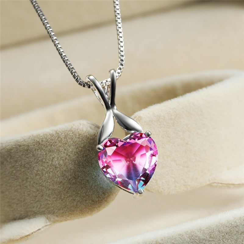 Rainbow Gradient Zircon Necklaces