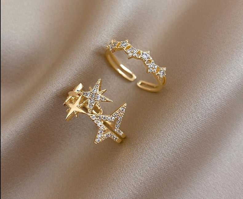 Zircon star opening women's Finger Ring