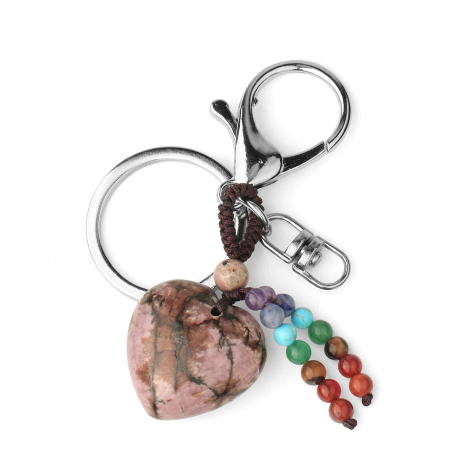  Pink Quartz Tiger Eye Keyring