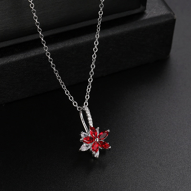 Flowers Bridal Jewelry Sets Necklace Earrings