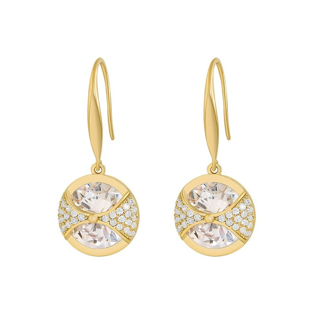 Crystal Bow Drop Earrings