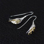 925 sterling silver Long Flower Earrings