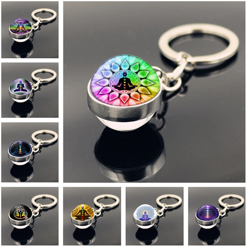 Glass Ball Key Chain