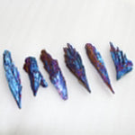 Natural Quartz Crystal Jet stone Rainbow Titanium Cluster  Mineral Specimen Healing