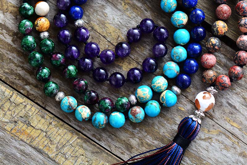 Natural Stone Long Tassel Necklace
