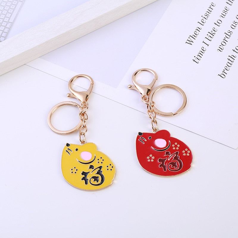 Cute Lucky 12 Zodiac Mouse Keychain