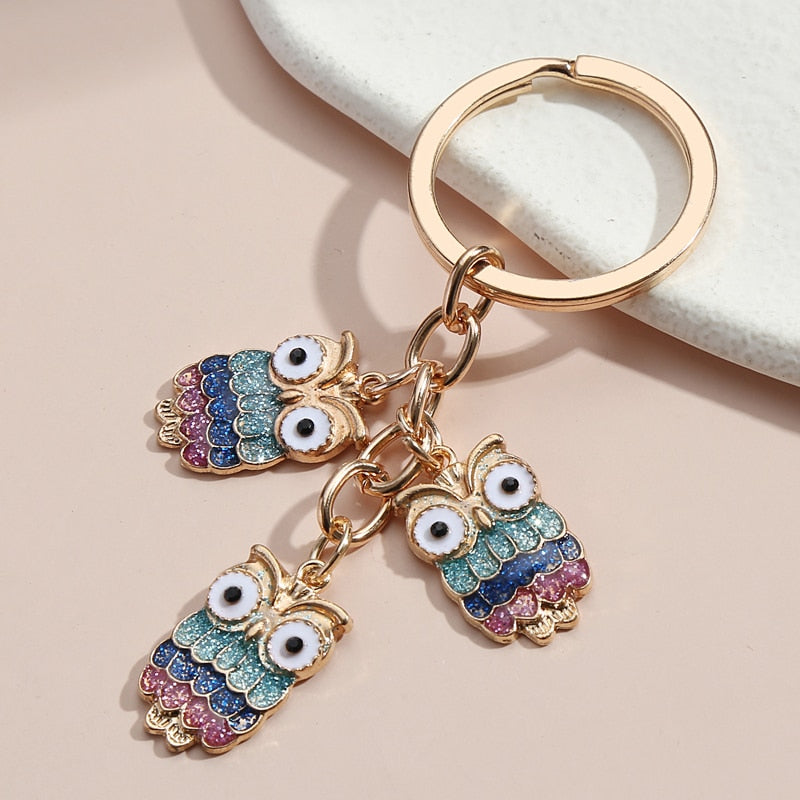 Cute Owl Star Key Ring