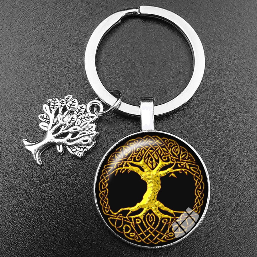 Crystal Glass Tree of Life Keychain