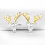 Crystal Deer Stud Earrings
