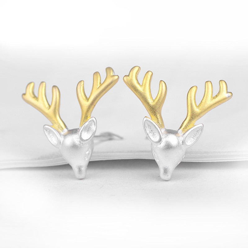 Crystal Deer Stud Earrings
