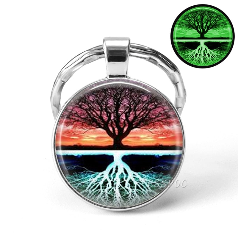 Glow In The Dark Tree Art KeyChain