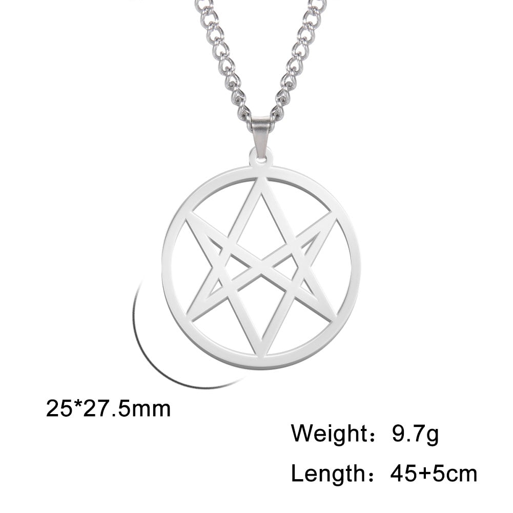 Unicursal Hexagram Religious Symbol Geometry Amulet Pendant