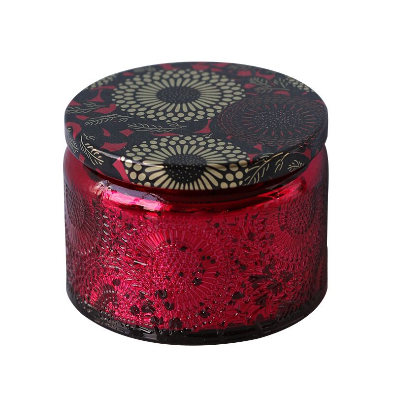 Candle Cup Color Relief Candlestick Glass Candles Jars