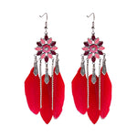 Bohemian Feather Tassel Earrings