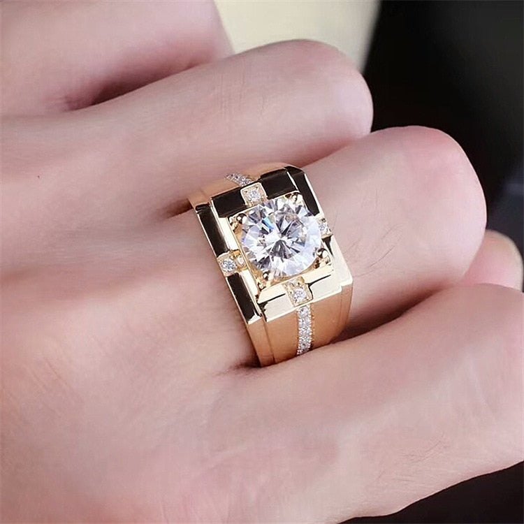Classic High Carbon Men'S Finger Ring