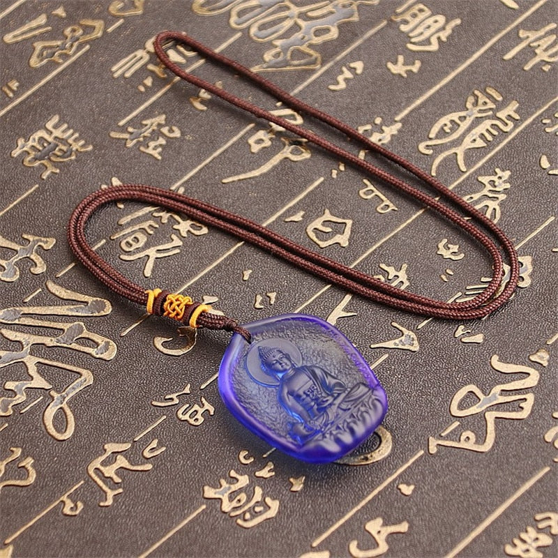 Crystal Carved Buddha Lucky Amulet Pendant