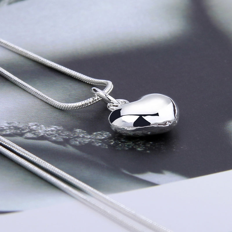 Sterling Silver Solid Small Heart Pendant Necklace