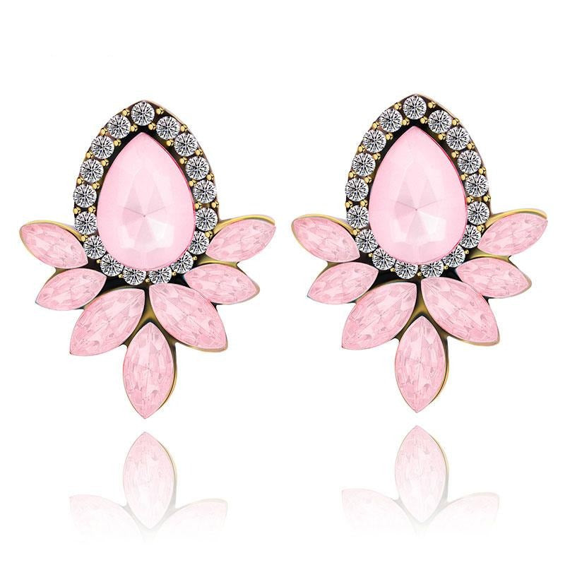 Fashion Crystal Water Drop Dangle Earrings