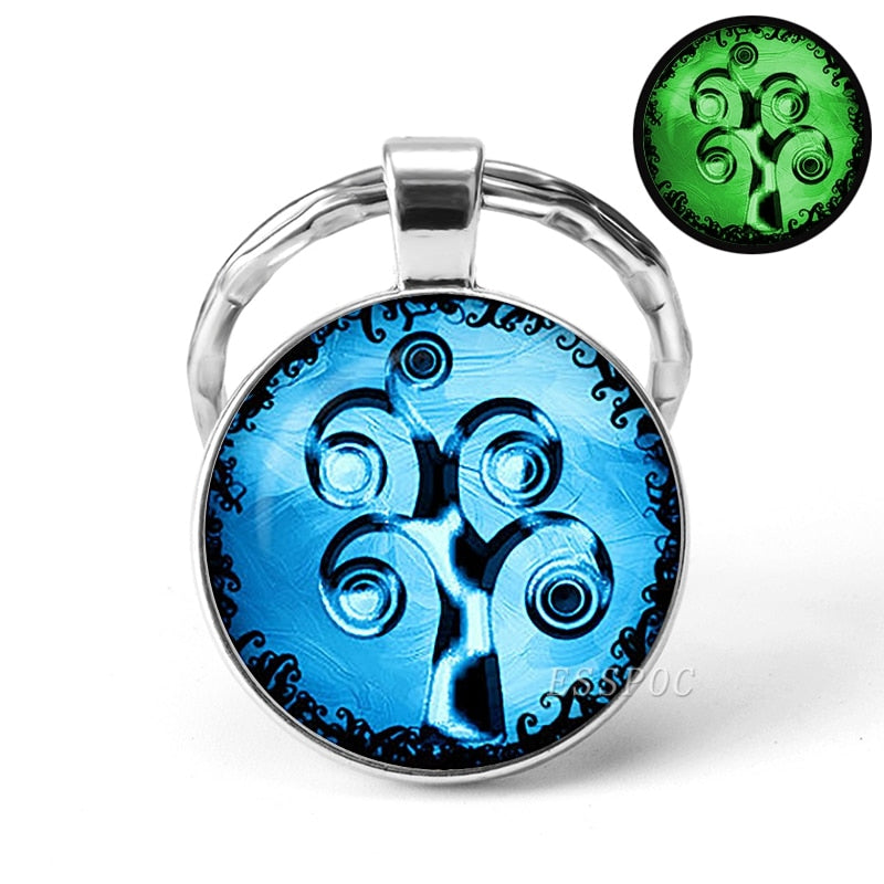 Glow In The Dark Tree Art KeyChain