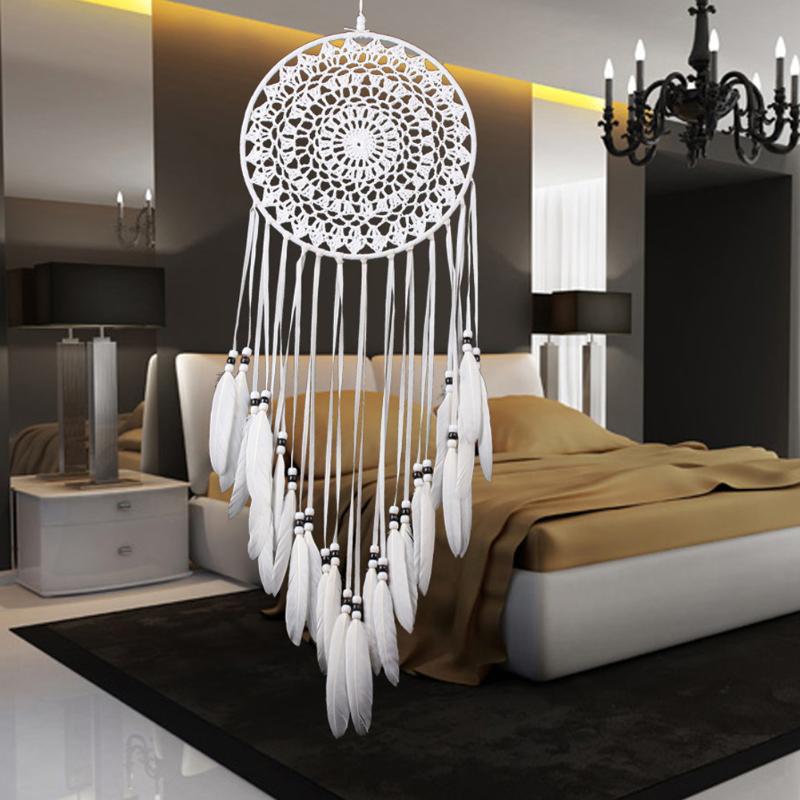 Handmade Dream Catchers Hanging White Lace Flower Home Decoration
