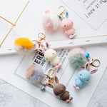 Luxury Lucky Rabbit Fur Keychain Keyring