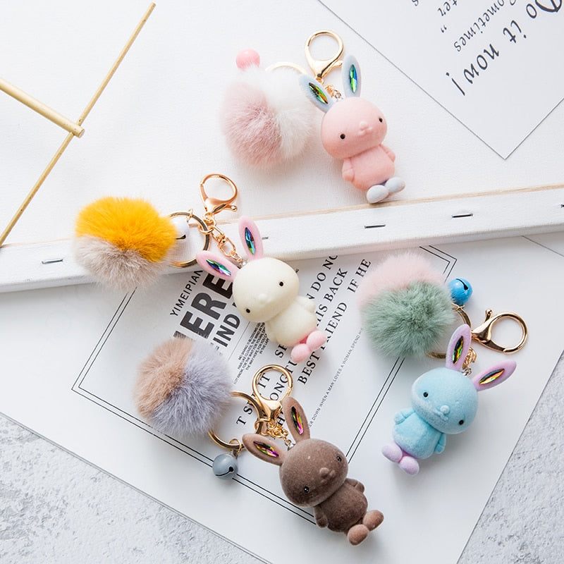Luxury Lucky Rabbit Fur Keychain Keyring