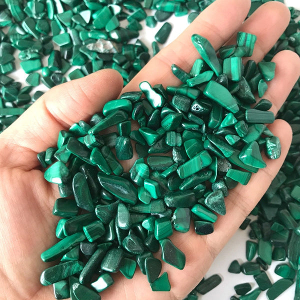 Malachite Crystal Gravel Mineral Crystal Chip Beads Home or Fountain Decor Tumbled Stone
